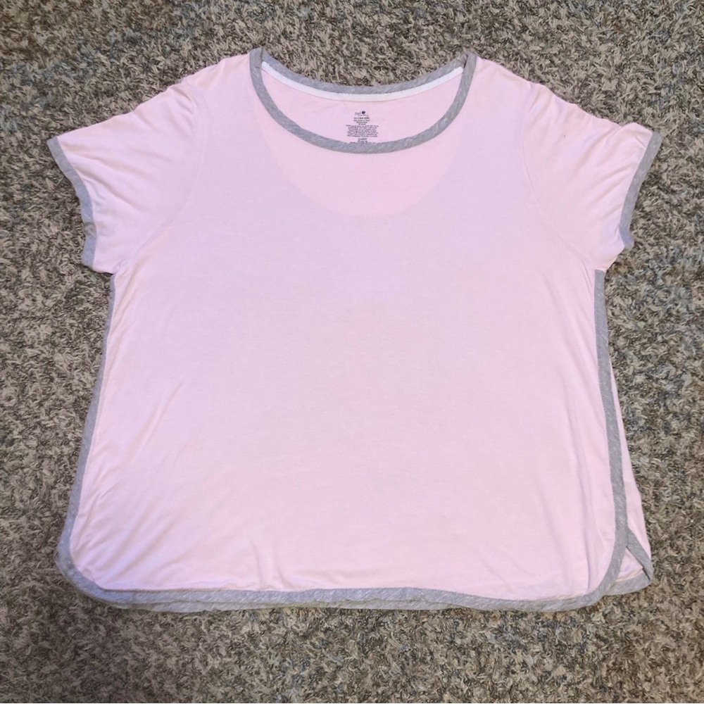 3/$15 - Secret Treasures Pink & Grey Short Sleeve Top, Sz 2X 18W-20W